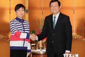 Chủ tịch nước tiếp Chủ tịch Hội Hữu nghị đối ngoại Trung Quốc