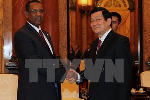 Chủ tịch nước Trương Tấn Sang tiếp Chủ tịch Quốc hội Sudan