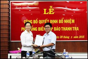 Công bố quyết định bổ nhiệm Phó Tổng Biên tập Báo Thanh tra