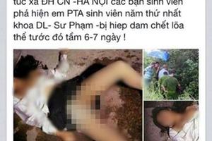 Điều tra tung tin đồn nữ sinh viên bị hiếp dâm, chết loã thể