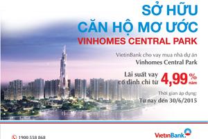 Ưu đãi cho vay mua nhà dự án Vinhomes Central Park
