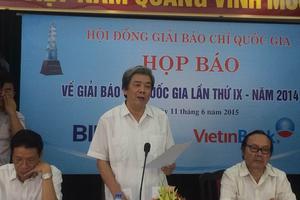 Giải Báo chí Quốc gia 2014: Có 9 tác phẩm đạt giải A