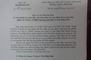 Đã có kết luận chính thức vụ Tân Hiệp Phát