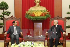 Tổng Bí thư tiếp đoàn Ban Kiểm tra Đảng Nhân dân Cách mạng Lào