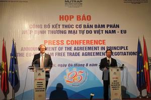Cơ bản kết thúc đàm phán Hiệp định thương mại tự do Việt Nam-EU