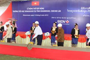 BIDV tổ chức lễ động thổ  xây dựng trường học tại tỉnh Khammuan