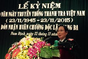 Ngành Thanh tra Nam Định đón nhận Huân chương Độc lập hạng Ba