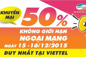 Chào đón Noel - Viettel khuyến mại thẻ nạp trong hai ngày