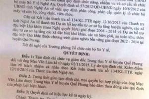 Cách chức Giám đốc Trung tâm Y tế huyện Quế Phong