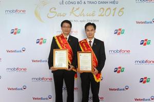 Agribank nhận cú đúp giải thưởng Sao Khuê 2016 