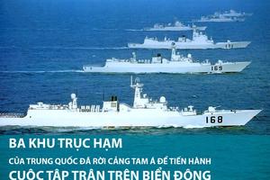 Tàu chiến, tàu ngầm Trung Quốc tập trận quy mô lớn trên Biển Đông