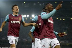West Ham hạ gục Man United sau màn rượt đuổi tỷ số kịch tính