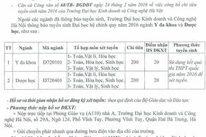 ĐH Kinh doanh và Công nghệ tuyển sinh ngành Y, dược