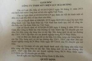 “Mập mờ” gói thầu đường dây cấp điện tại KCN Phúc Điền?