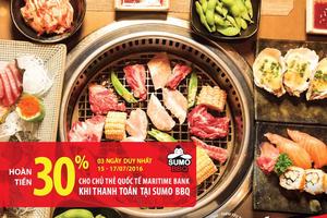 Ăn uống thả ga, hoàn tiền tới 30% với thẻ quốc tế Maritime Bank