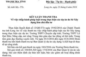 Kiến nghị xử lý trách nhiệm cá nhân để xảy ra sai phạm