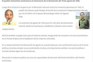 Truyền thông Argentina đưa đậm nét về ý nghĩa Cách mạng tháng Tám