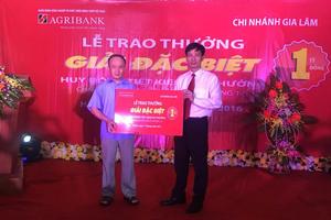 Thêm một khách hàng trúng thưởng 01 tỷ đồng từ Agribank