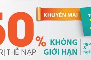 Viettel khuyến mại 50% giá trị thẻ nạp nhân dịp Quốc khánh 2/9