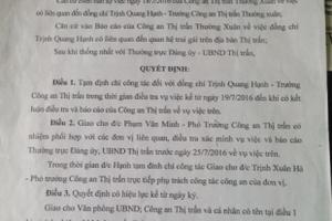 Đình chỉ công tác Trưởng Công an quan hệ bất chính 