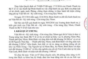 Viện Sốt rét - Ký sinh trùng- Côn trùng Quy Nhơn: Vi phạm Luật Kế toán