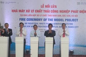 Nổi lửa nhà máy xử lý chất thải công nghiệp để phát điện tại Sóc Sơn
