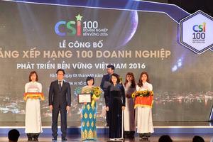  Vingroup đạt Top 10 doanh nghiệp phát triển bền vững năm 2016