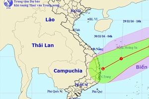 Bão số 9 đang giảm cấp khi vào gần đất liền