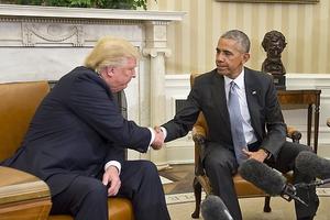 Tổng thống Mỹ Obama và ông Trump hội đàm kín tại Nhà Trắng