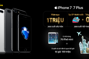 Đặt trước iPhone 7 từ hệ thống Viettel Store được giảm ngay 1 triệu đồng 