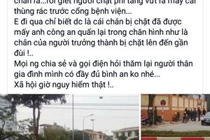 Sự thật về một chân người bị vứt trước bệnh viện đa khoa Phú Thọ