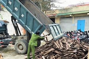 Bắt ô tô tải chở hơn 2 tấn gỗ không rõ nguồn gốc