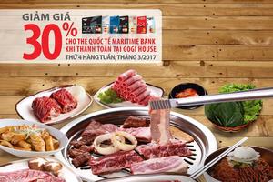 Giảm giá trực tiếp trên hóa đơn 30%  khi sử dụng thẻ Quốc tế Maritime Bank