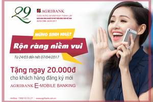 Mừng sinh nhật, rộn ràng niềm vui 29 tuổi cùng Agribank E-Mobile Banking