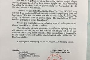 Hội Nhà báo Việt Nam đề nghị tỉnh Thanh Hóa sớm làm rõ vụ việc