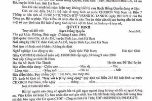 Truy nã đối tượng cầm đầu vụ gây rối trật tự tại huyện Lộc Hà