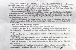 Chưa thực hiện dứt điểm chỉ đạo của Chủ tịch huyện!