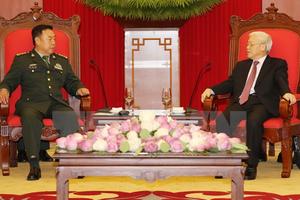 Tổng Bí thư Nguyễn Phú Trọng tiếp Phó Chủ tịch Quân ủy TW Trung Quốc