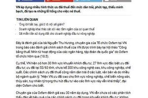 Xử lý phản ánh về ưu đãi thuế thiếu minh bạch
