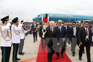 Tổng Bí thư bắt đầu chuyến thăm cấp Nhà nước Vương quốc Campuchia