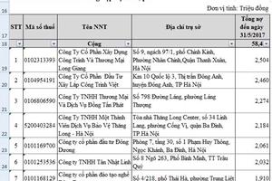 Điểm danh 147 doanh nghiệp nợ 63 tỷ thuế, phí, tiền thuê đất