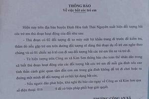 Thái Nguyên: Thực hư chiêu dụ dỗ trẻ em rồi bắt cóc đưa lên xe ô tô, công an phải ra thông báo