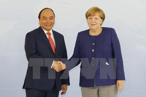 Thủ tướng Nguyễn Xuân Phúc hội đàm với Thủ tướng Đức Angela Merkel