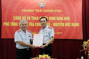 Phó Tổng Thanh tra Nguyễn Đức Hạnh nghỉ hưu từ ngày 1/8