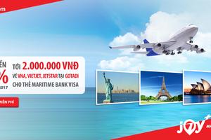 Maritime Bank: Đặt vé máy bay tại Gotadi, hoàn tiền đến 2 triệu đồng