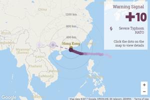 Hong Kong nâng cảnh báo cao nhất trong 5 năm để đón bão Hato