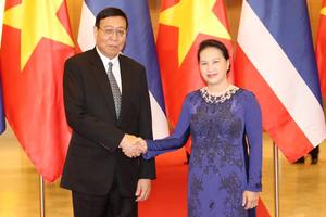 Chủ tịch Quốc hội hội đàm với Chủ tịch Hội đồng Lập pháp quốc gia Vương quốc Thái Lan