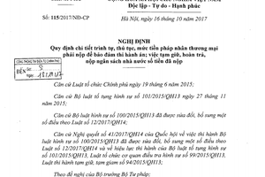 Mức tiền pháp nhân thương mại phải nộp để bảo đảm thi hành án
