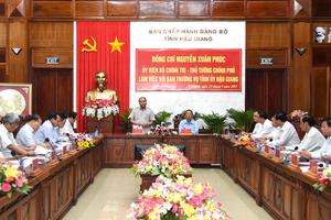 Thủ tướng: Hậu Giang cần phát triển nền nông nghiệp đa chức năng