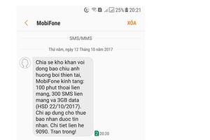 MobiFone ra gói cước hỗ trợ gần 50.000 thuê bao vùng bão lũ
